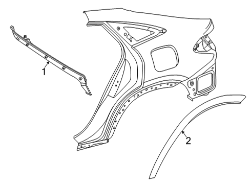 2023 Mercedes-Benz GLE53 AMG Exterior Trim - Quarter Panel Diagram