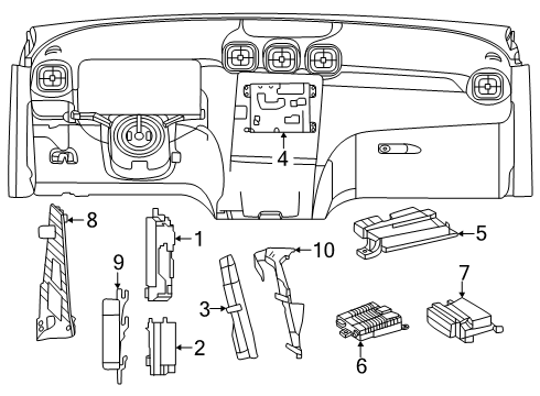 2025 Mercedes-Benz GLC63 AMG S E Performance Control Module Bracket Diagram for 206-545-68-00