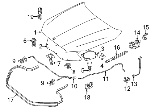 2017 Mercedes-Benz S600 Exterior Trim - Hood Diagram