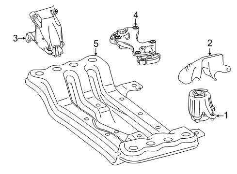 2019 Mercedes-Benz GLC43 AMG Engine & Trans Mounting Diagram