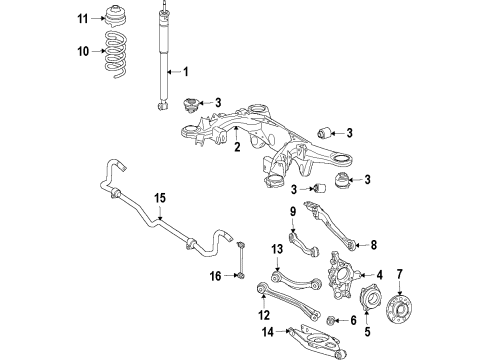 2011 Mercedes-Benz C300 Stabilizer Bar & Components Diagram