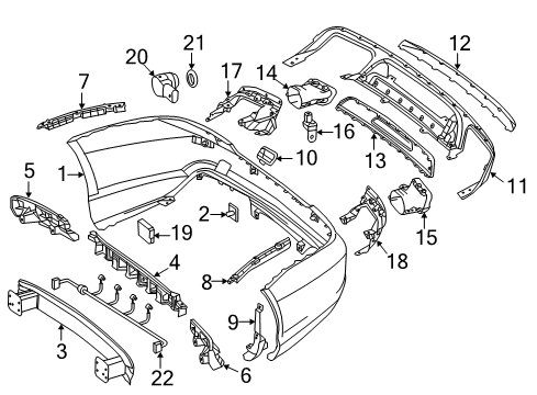 2014 Mercedes-Benz SL65 AMG Bumper & Components - Rear Diagram