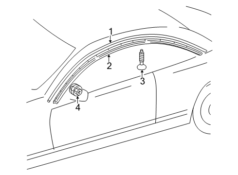 2003 Mercedes-Benz CL500 Exterior Trim - Roof Diagram