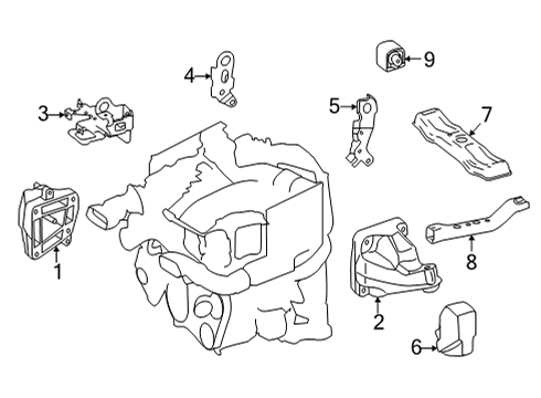 2021 Mercedes-Benz Sprinter 3500 Engine & Trans Mounting Diagram