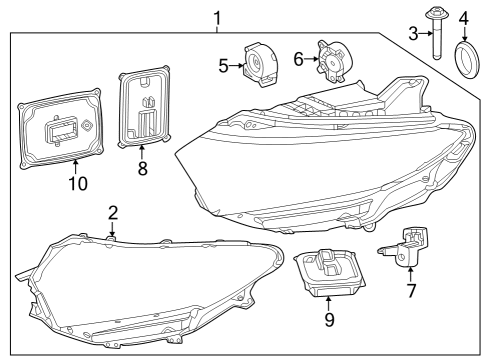 2025 Mercedes-Benz EQE 350+ Headlamp Components