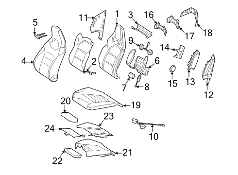 2021 Mercedes-Benz GLA35 AMG Driver Seat Components Diagram