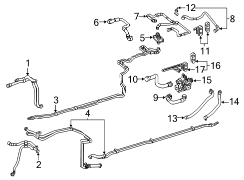 2018 Mercedes-Benz GLC350e Inverter Cooling Components Diagram