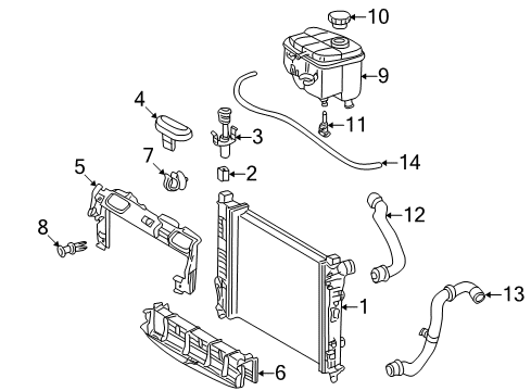 2006 Mercedes-Benz C230 Radiator & Components Diagram