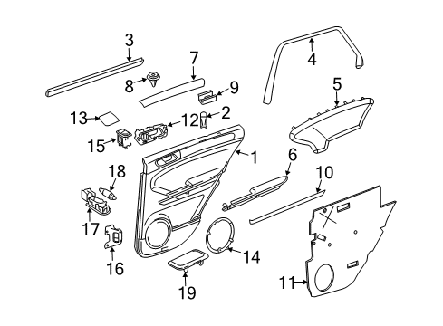 2010 Mercedes-Benz ML450 Interior Trim - Rear Door