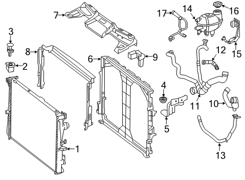2017 Mercedes-Benz C63 AMG Radiator & Components Diagram