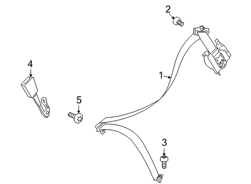2007 Mercedes-Benz CL600 Rear Seat Belts Diagram