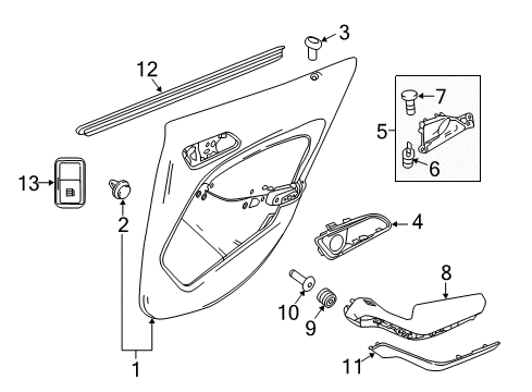 2017 Mercedes-Benz GLA250 Interior Trim - Rear Door Diagram