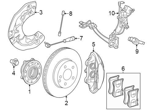 2025 Mercedes-Benz EQE 350+ Front Brakes Diagram