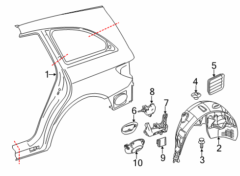 2012 Mercedes-Benz R350 Fuel Door Diagram
