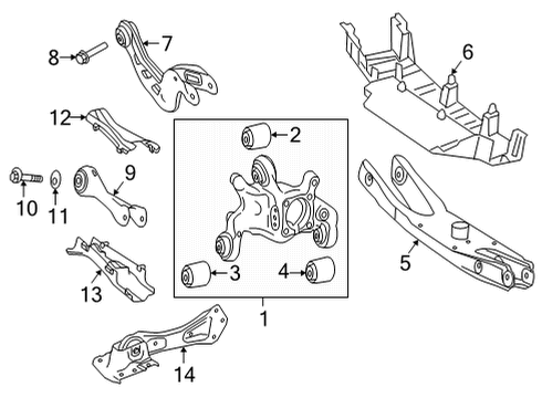 2023 Mercedes-Benz GLB250 Rear Suspension Components Diagram 2