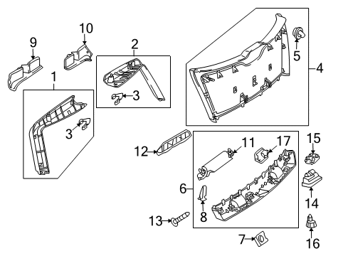 2018 Mercedes-Benz GLC300 Interior Trim - Lift Gate Diagram