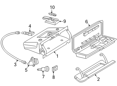 2003 Mercedes-Benz CL500 Glove Box Diagram