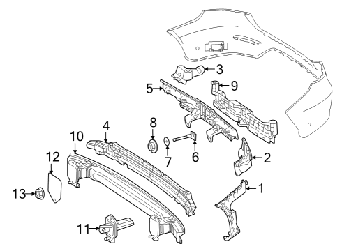 2021 Mercedes-Benz GLC63 AMG Bumper & Components - Rear Diagram 8