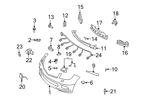 2010 Mercedes-Benz C63 AMG Bumper & Components - Front Diagram