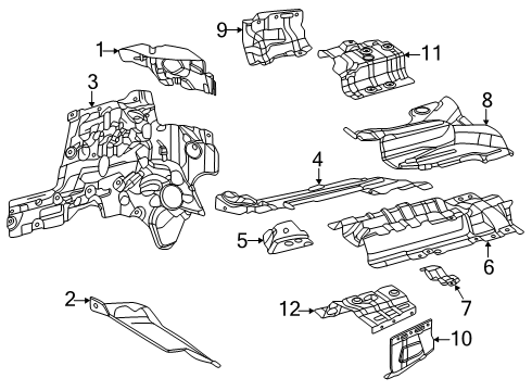 2025 Mercedes-Benz GLC63 AMG S E Performance Heat Shields Diagram 2