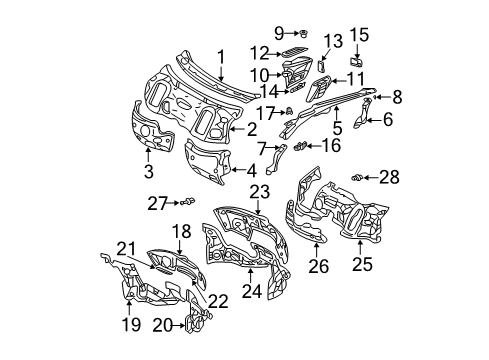 2012 Mercedes-Benz SL550 Cowl Diagram