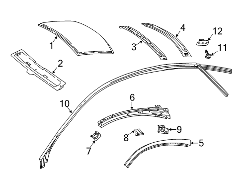 2021 Mercedes-Benz E53 AMG Roof & Components Diagram