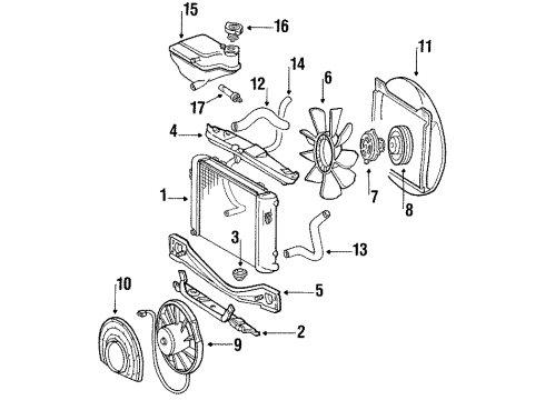 1990 Mercedes-Benz 350SDL Cooling Fan Diagram