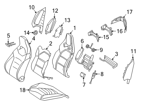2020 Mercedes-Benz A35 AMG Passenger Seat Components Diagram
