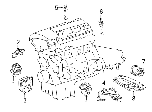 2003 Mercedes-Benz C320 Engine & Trans Mounting Diagram