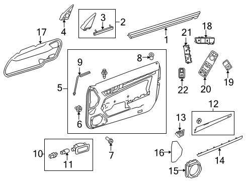 2016 Mercedes-Benz E400 Interior Trim - Door Diagram
