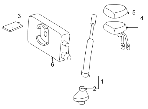 1999 Mercedes-Benz CLK430 Antenna Mast Base Diagram for 208-820-05-75