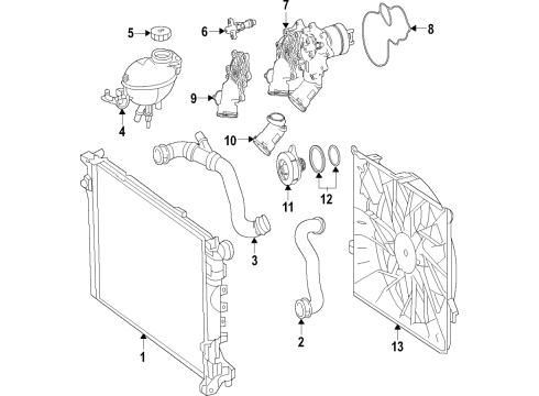 2024 Mercedes-Benz G550 Radiator & Components Diagram