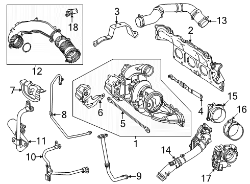 2024 Mercedes-Benz GLA35 AMG Turbocharger & Components Diagram
