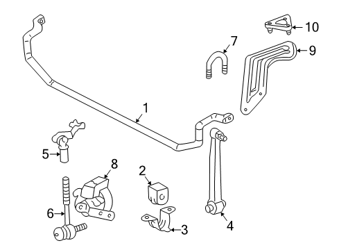 2000 Mercedes-Benz C230 Stabilizer Bar & Components Diagram 3