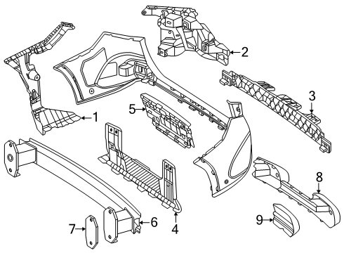 2025 Mercedes-Benz GLC63 AMG S E Performance Bumper & Components - Rear