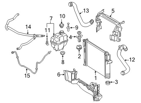 2007 Mercedes-Benz E320 Upper Hose Diagram for 211-501-86-82