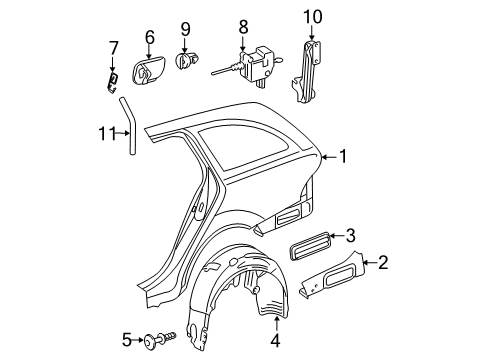 2008 Mercedes-Benz E63 AMG Fuel Door Diagram