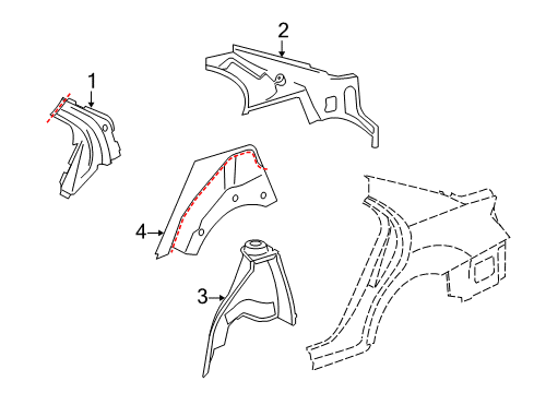 2007 Mercedes-Benz S550 Inner Structure - Quarter Panel