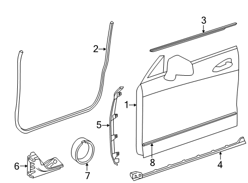 2013 Mercedes-Benz CLS550 Door & Components Diagram