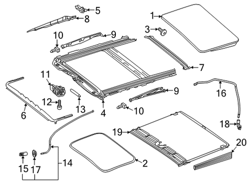 2022 Mercedes-Benz E450 Sunroof Diagram 4