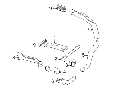 2012 Mercedes-Benz R350 Ducts Diagram