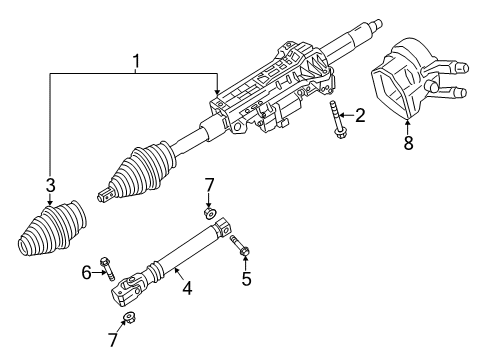 2019 Mercedes-Benz SL450 Steering Column Assembly Diagram