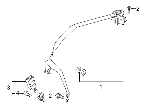 2023 Mercedes-Benz C43 AMG Rear Seat Belts Diagram 3
