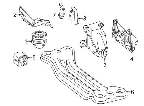 2019 Mercedes-Benz SLC43 AMG Engine & Trans Mounting Diagram