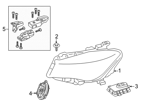 2019 Mercedes-Benz CLA45 AMG Headlamp Components Diagram 2