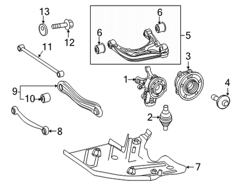 2022 Mercedes-Benz GLS450 Rear Suspension Components Diagram