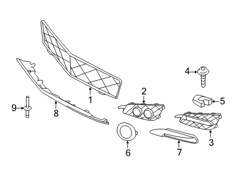 2012 Mercedes-Benz R350 Bumper & Components - Front Diagram 2
