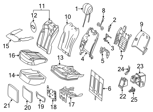 2018 Mercedes-Benz S63 AMG Rear Seat Components Diagram 3