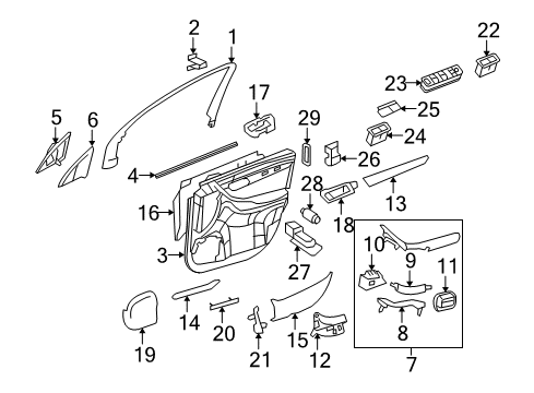 2007 Mercedes-Benz R63 AMG Interior Trim - Front Door Diagram