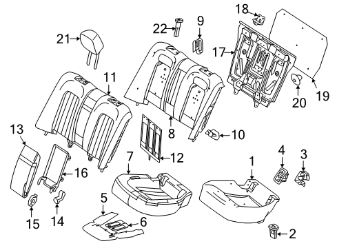 2014 Mercedes-Benz CLS550 Seat Back Panel Retainer Diagram for 000-997-46-86-9000